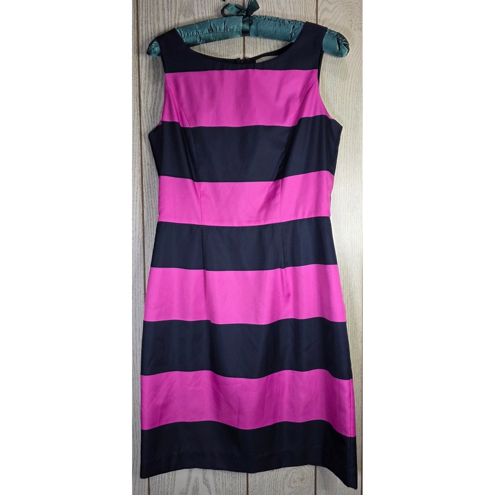 Banana Republic Womens Pink Navy Blue Striped Sleeveless Sheath Dress Size 6